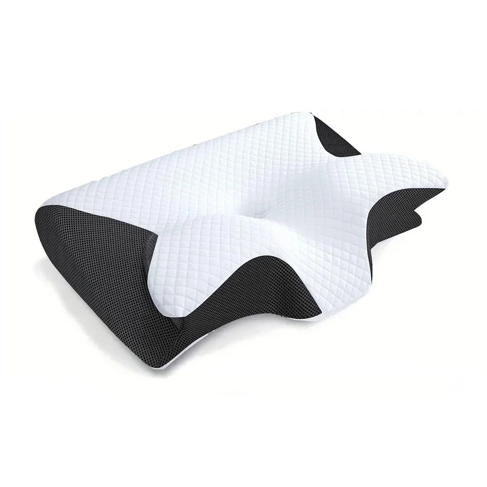 Ergonomic Memory Foam Neck Pillow for Cervical Support - Tidesmit Back Massage Instrument Black Tidesmit