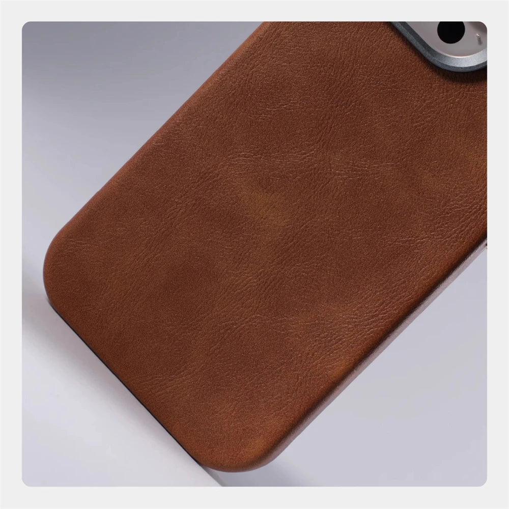 Magnetic Leather Case for iPhone 17 Pro Max with Alloy Lens Protection Tidesmit