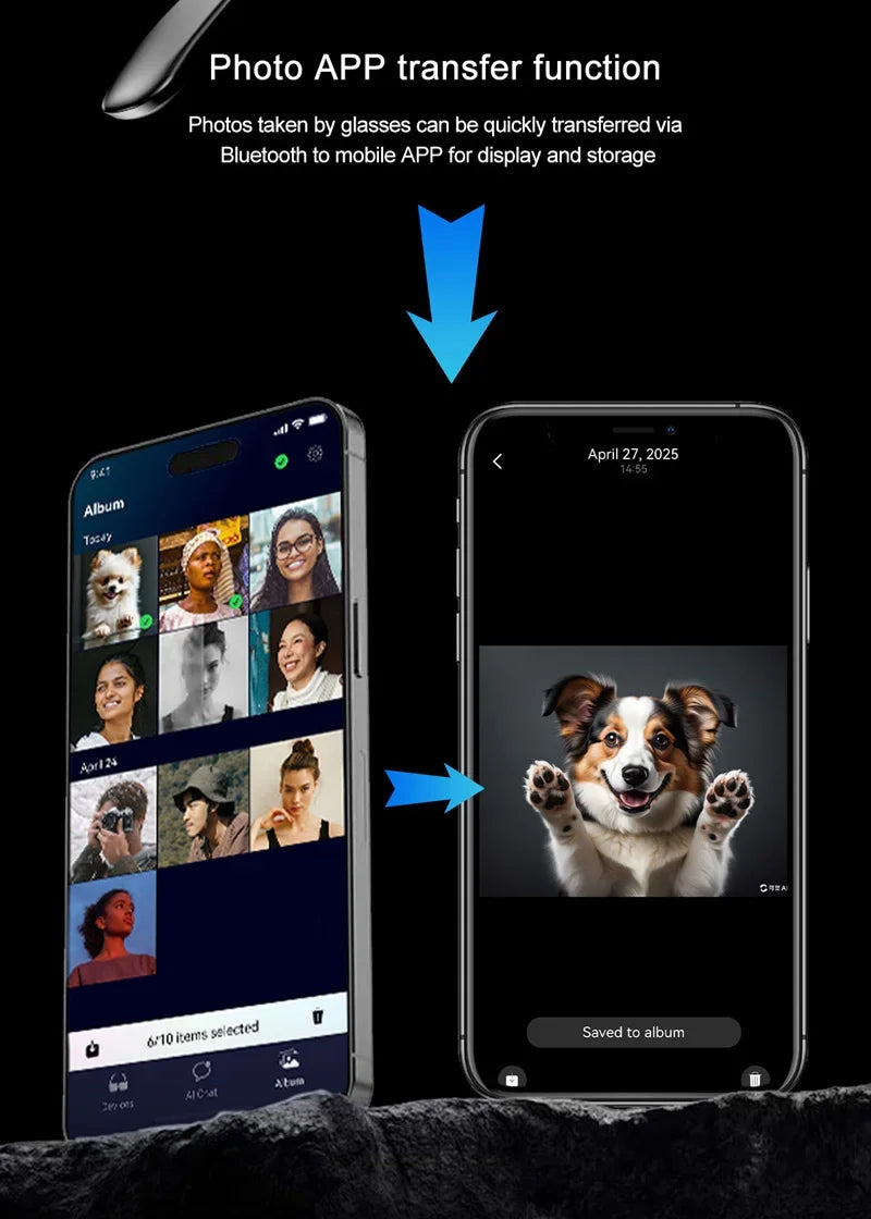 Tidesmit Smart Audio Glasses with AI Camera and Spatial Bluetooth Connectivity Tidesmit