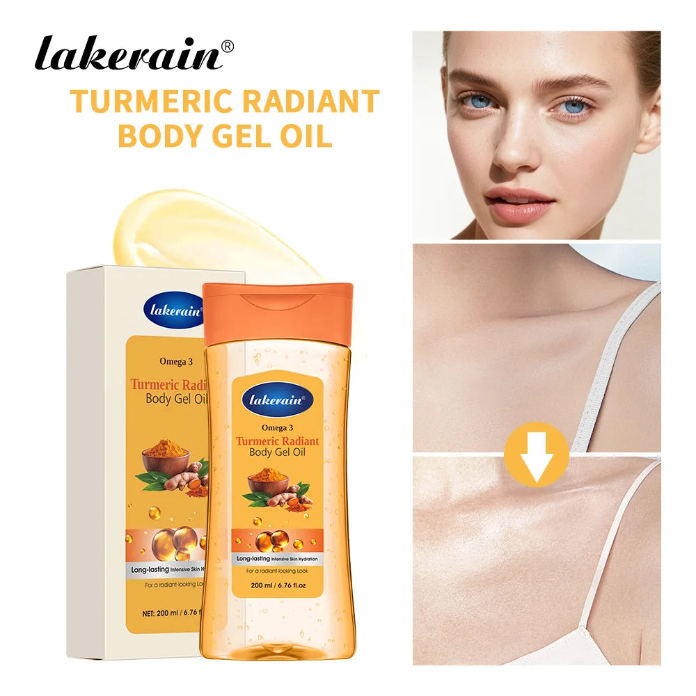 Vitamin C Turmeric Radiant Body Gel Oil Soften Dry Skin Radiant Finish Body Oil Nourishing Moisturizing Body Care Non-Greasy