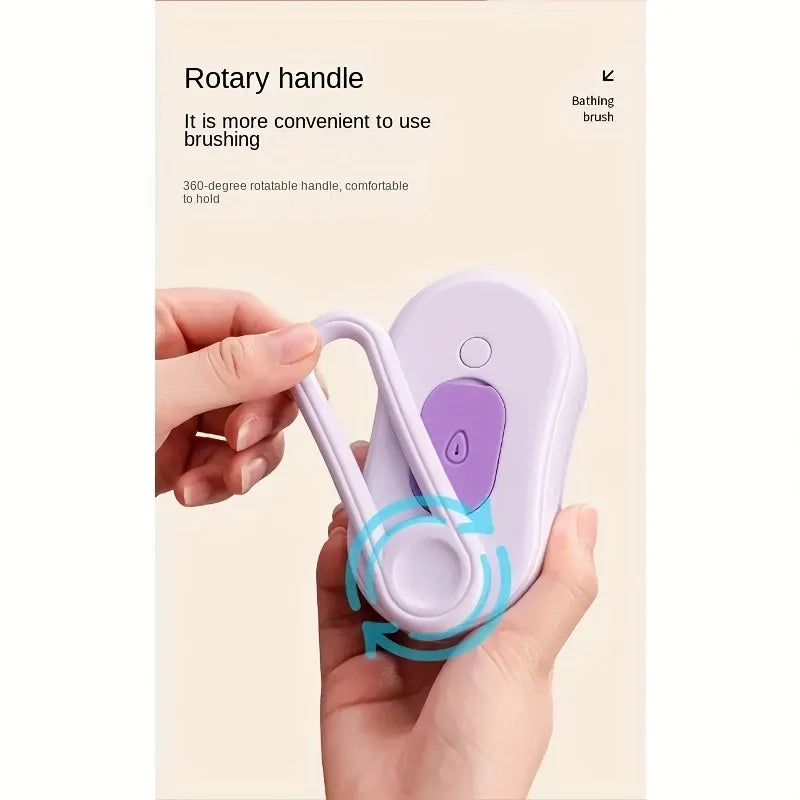 Purple 3-in-1 steam pet brush with 360-degree rotatable handle for easy cat and dog grooming and hair removal.