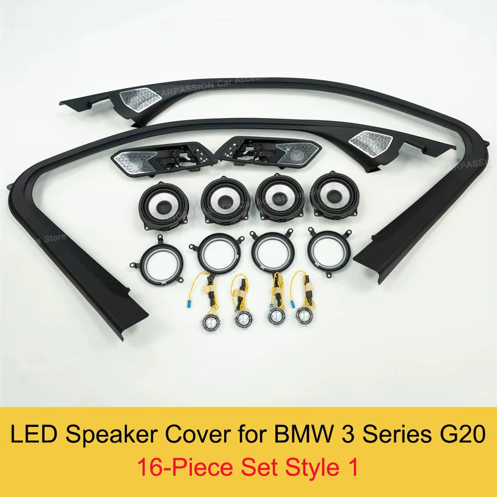 BMW G20 Ambient LED Speaker Cover Upgrade Kit | Interior Audio Lighting 16 Piece Set Style 1 Tidesmit