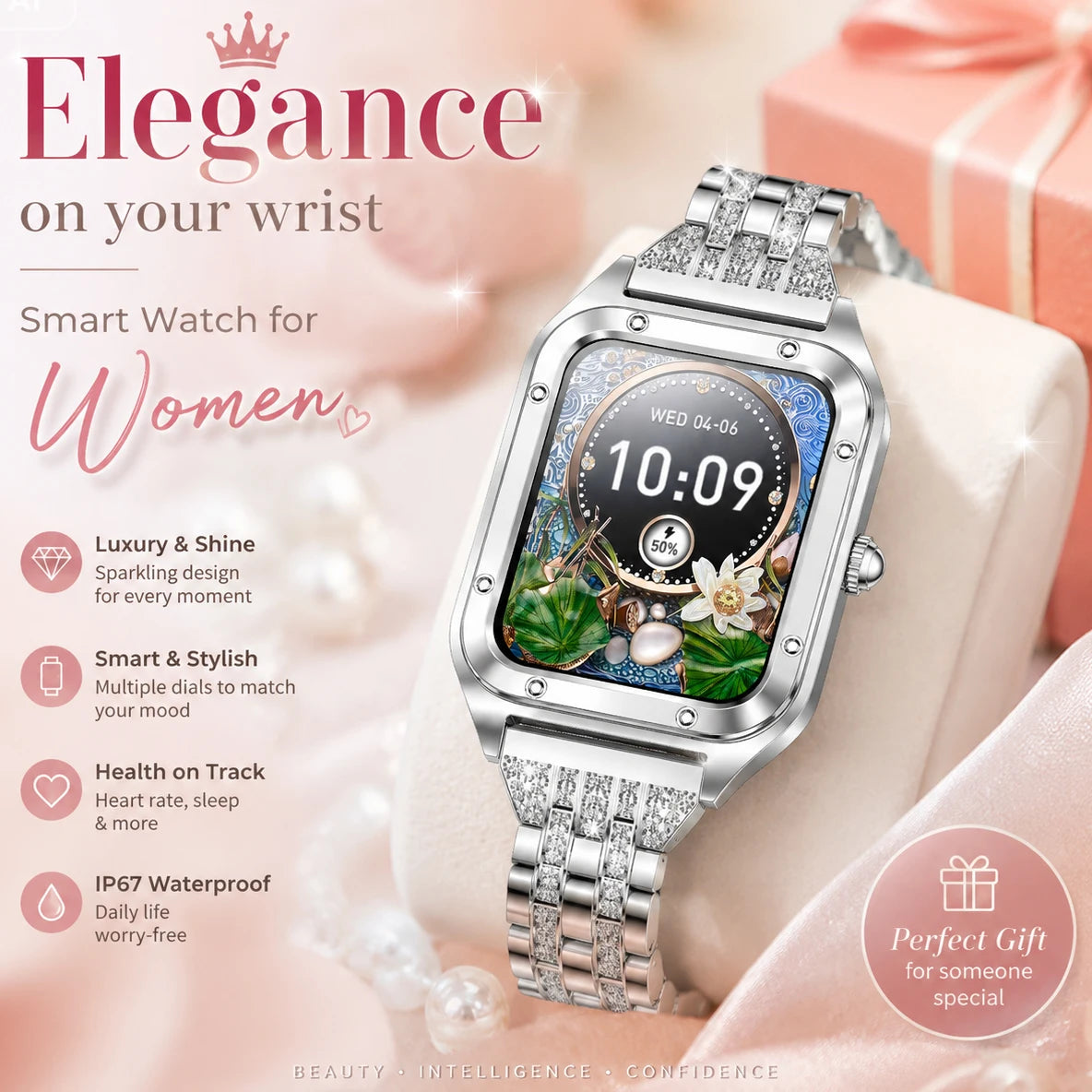 2026Ultra Thin Fashion Smart Watch For Women Screen Always Display Time Sports Bracelet Bluetooth Call 1.59" AMOLED Woman Watch