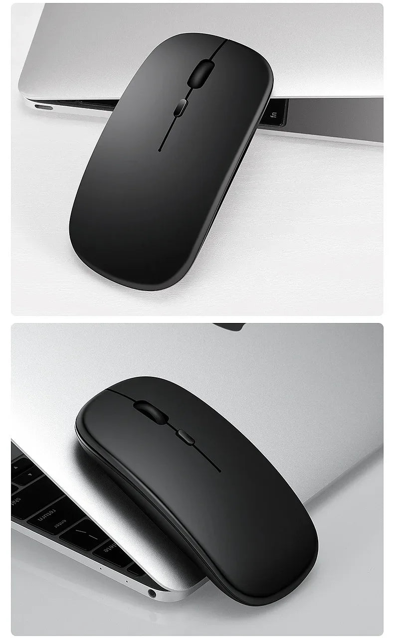 Wireless Mouse with 2.4G Bluetooth-compatible Dual Modes, 1600 DPI Adjustable, Silent Clicking, Portable Ergonomic Laptop Mouse