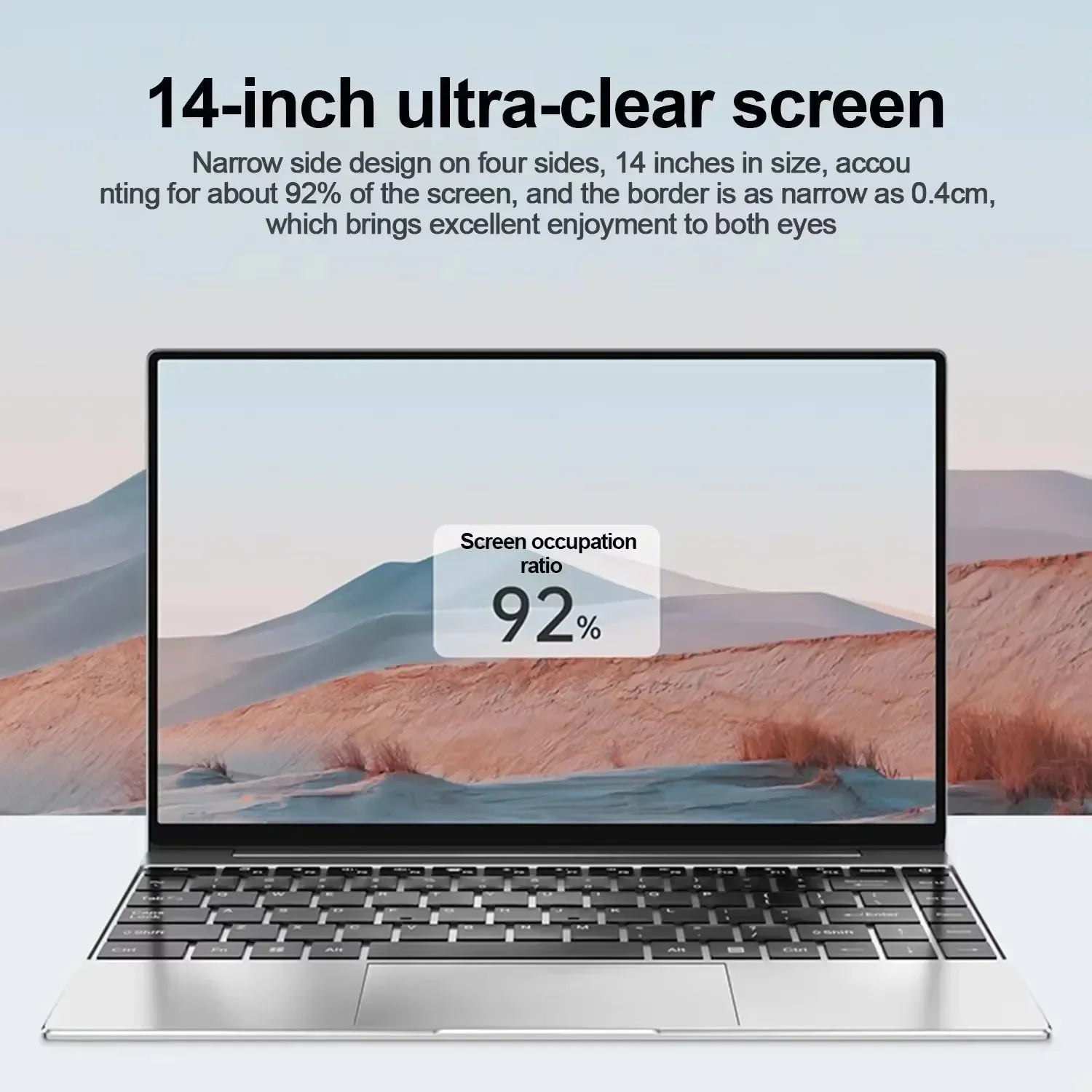 2026 New14.1 Inch Ultra Thin Laptop Intel N95 Win11 DDR4 2TB SSD Portable Slim Business Office Student Notebook PC 16GB 32GB RAM