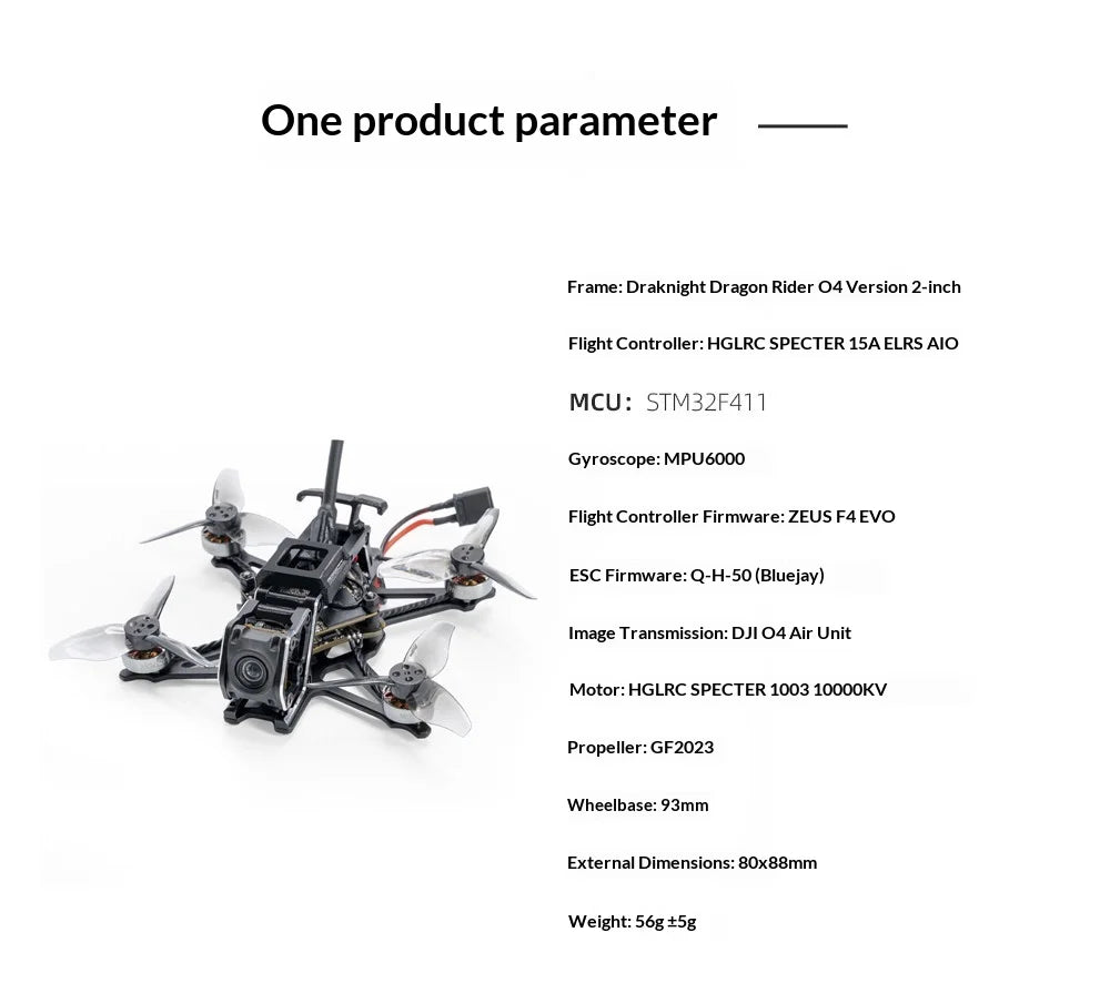 Draknight O4 4K Micro FPV Drone - 2 Inch Freestyle Quadcopter Tidesmit