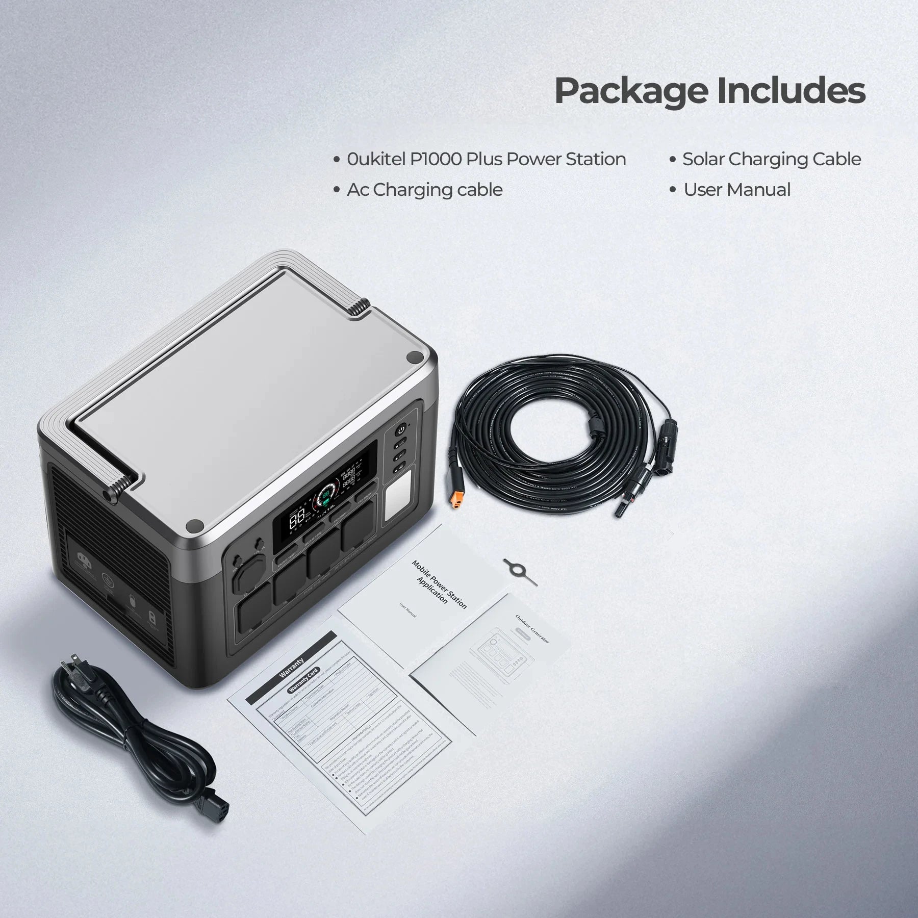 OUKITEL P1000 PLUS Portable Power Station 1800W Solar Generator 1024Wh Lifepo4 Battery Home Backup Outdoor Camping Mobile power