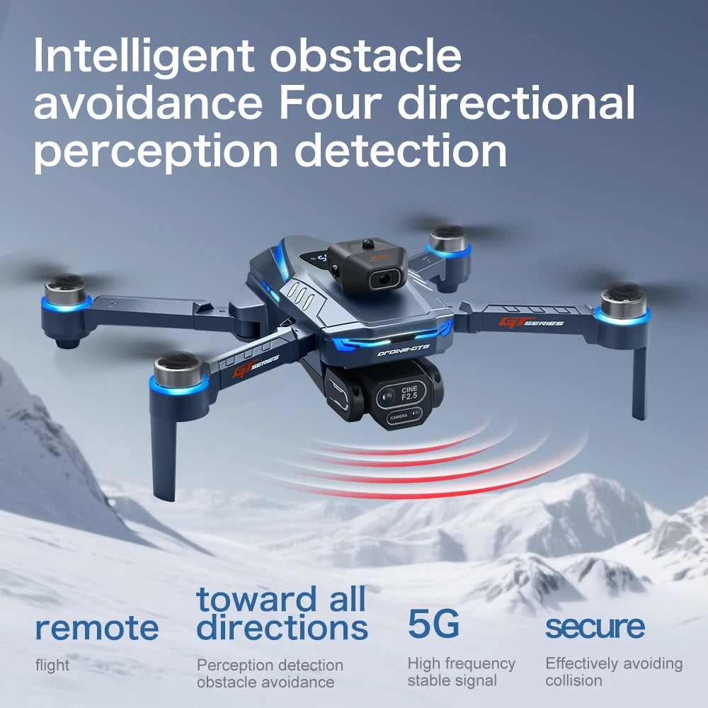 GT8 Dual Lens Camera Drone - 8K GPS Obstacle Avoidance Foldable Drone Tidesmit