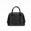 2024 Large Crocodile Leather Women's Bag Fashion Bowling Lady Handbag Genuine Leather Shuolder Crossbody Bag Travel Shell Bag 45