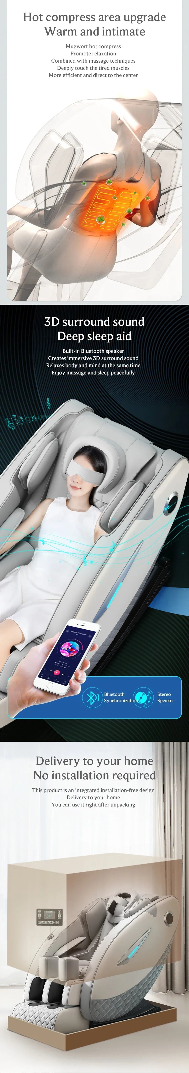 4D Zero Gravity Full Body Shiatsu Massage Chair with Heat Therapy Massage Chairs Tidesmit