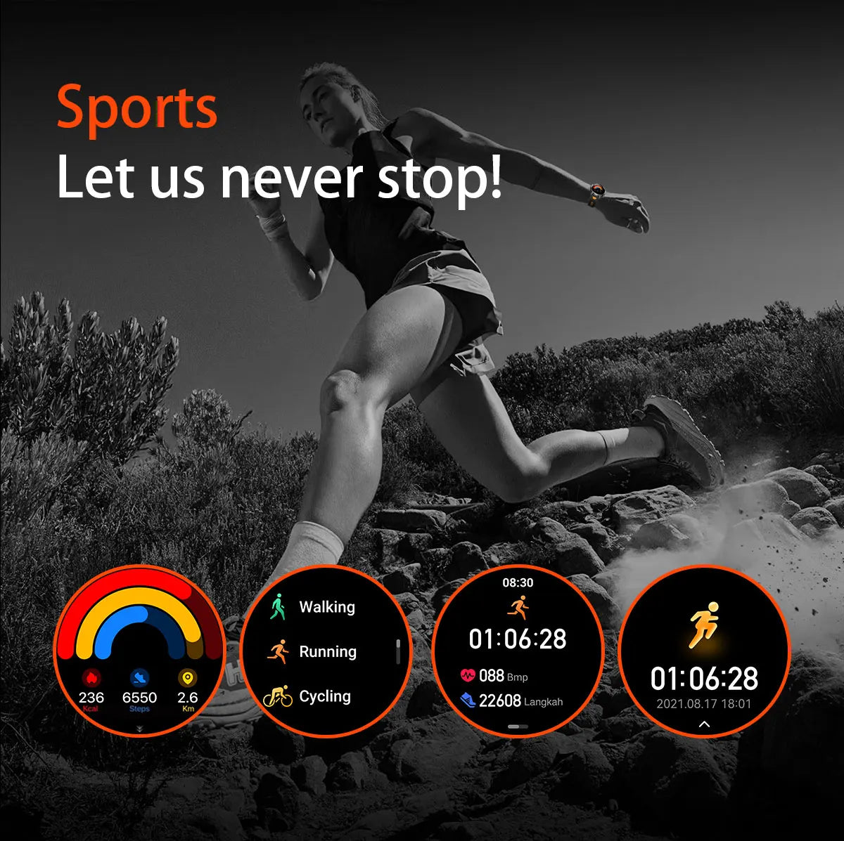 New Military ULtra 1400mAh Huge Battery SmartWatch Two Flashlight 10ATMan Waterproof HD Call 1.73“ 100+Sports Smart watch Man