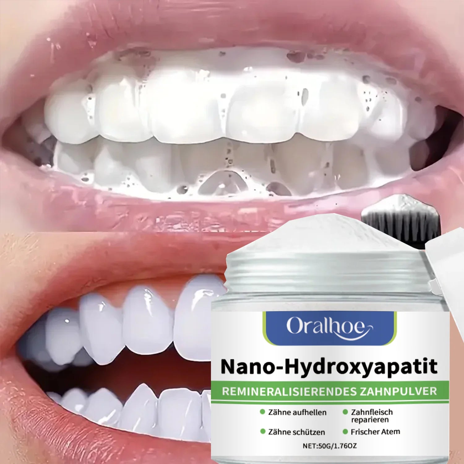 Tidesmit Winter Whitening Tooth Powder with 10% Hydroxyapatite for enamel repair and fresh cool mint breath