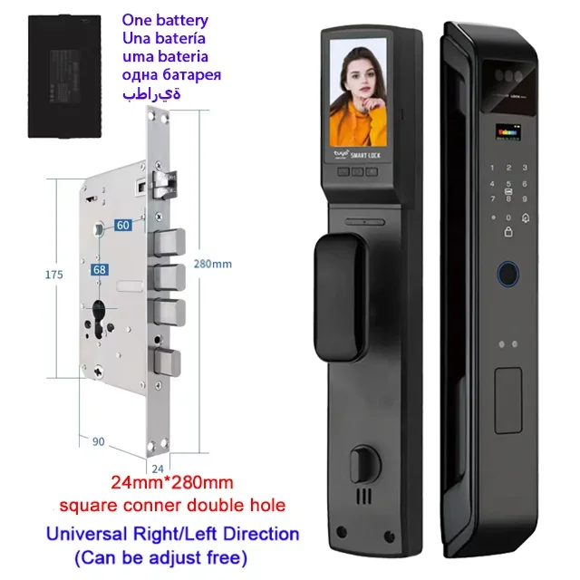 WIfi Tuya APP Remote Unlock Voice Intercom 3D Face Recognition Smart Door Lock With Camera Fingerprint Password Digitl Door Lock