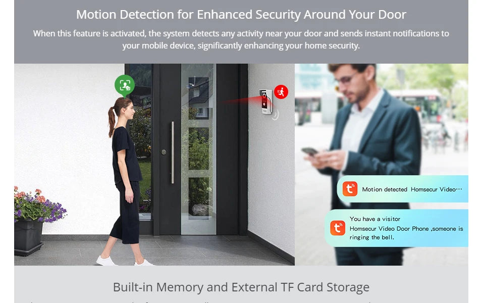 Tuya WiFi 10" Video Doorphone, With DC12V Fail Safe NC Lock, 1080P Doorbell Camera, IP65 Waterproof
