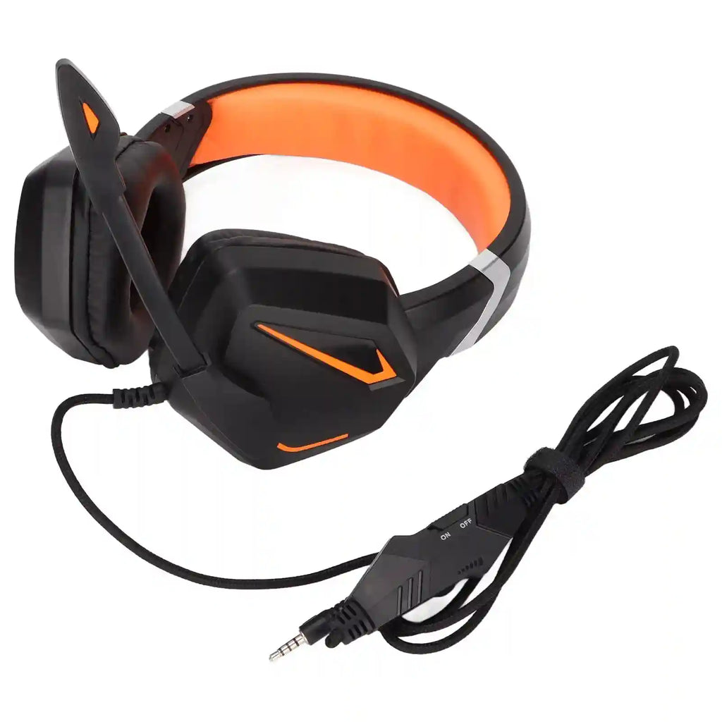 Gaming Headset with Surround Sound and Memory Foam - Black/Orange Tidesmit