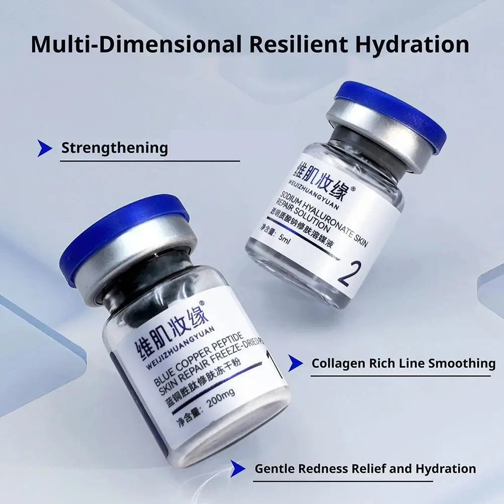 GHK-Cu 99% Copper Peptide Freeze-Dried Powder Blue Copper Anti Wrinkle Plump Firm Skin Fade Lines Repair Barrier Set