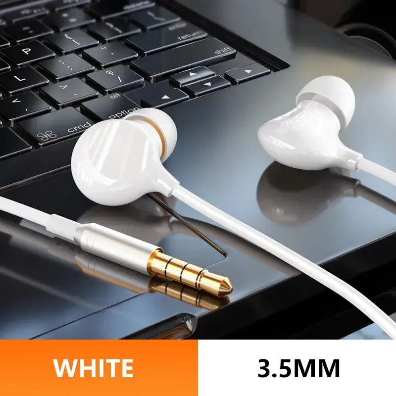 USB-C Wired HiFi Earphones with Ceramic Mic by Tidesmit 3.5MM White Tidesmit