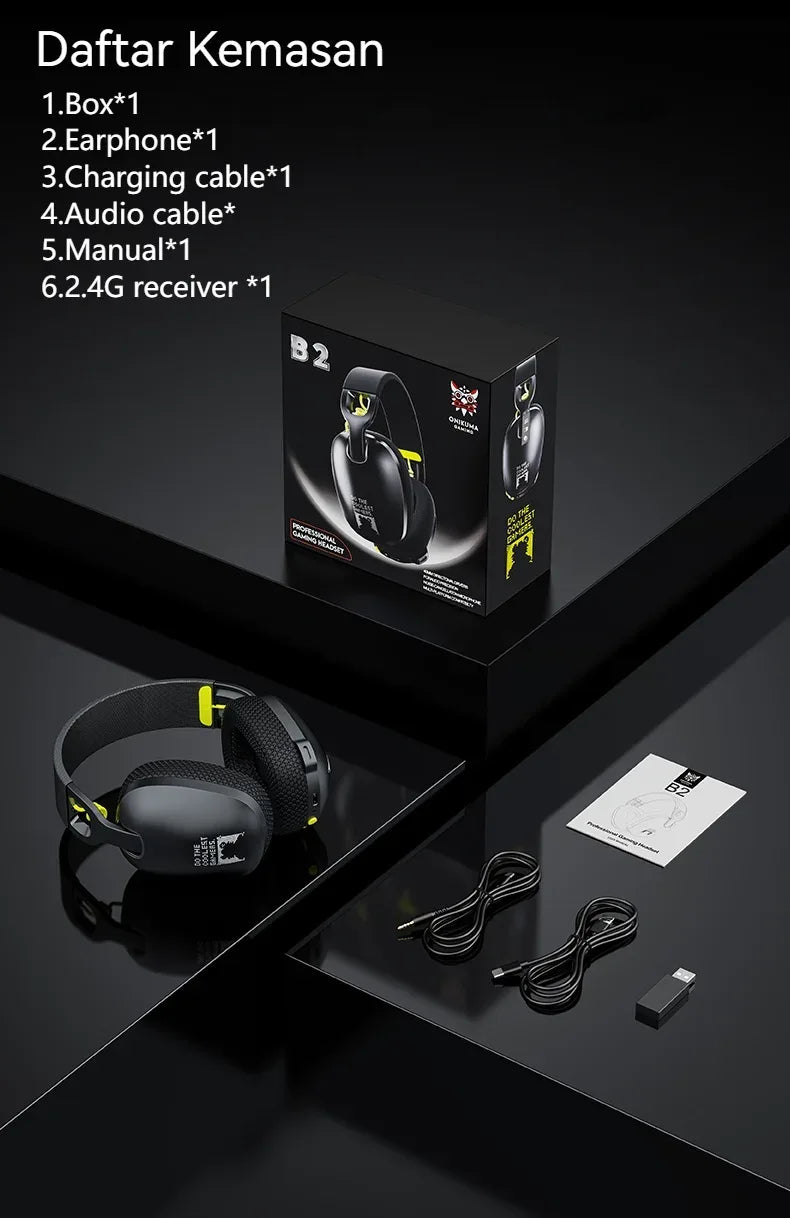 Tidesmit 2.4GHz Wireless Gaming Headset for PC PS5 with Boom Mic Tidesmit