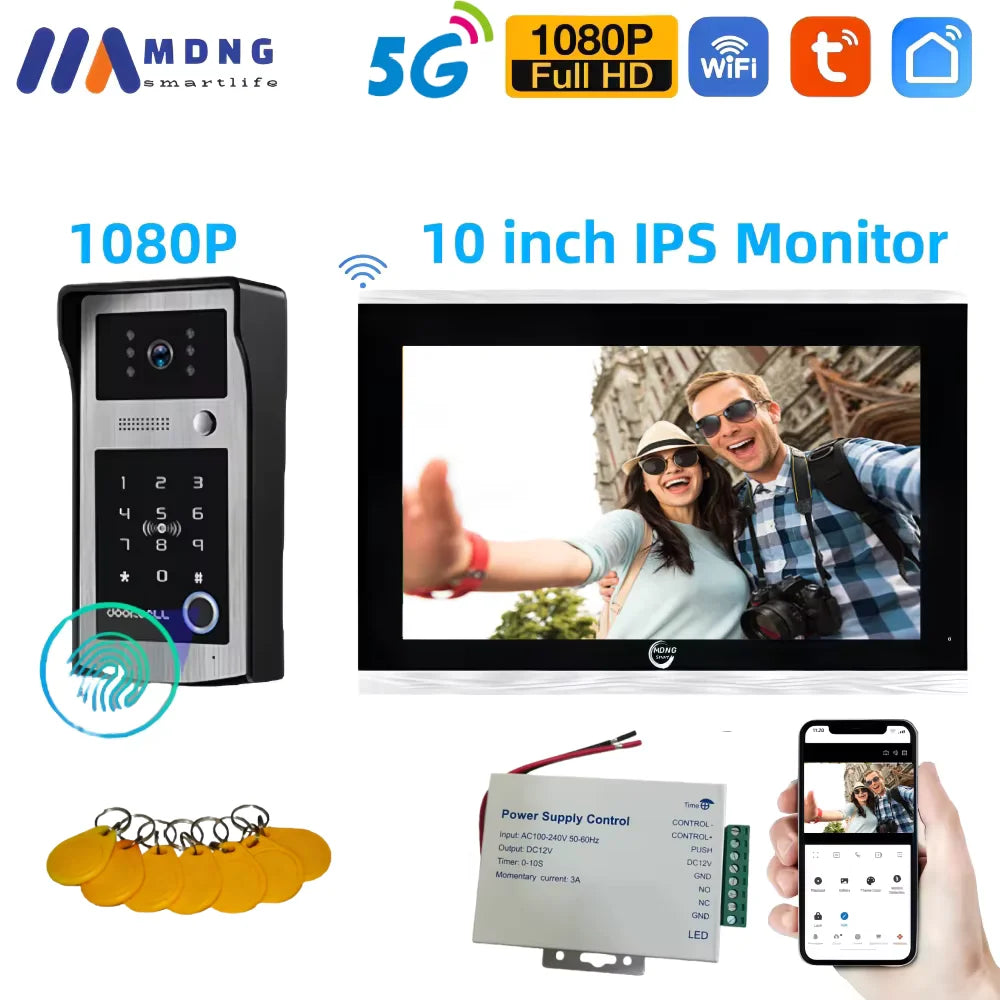7/10 Inch Tuya Smart Wifi Video Apartment Intercom System 1080P Wireless Doorbell Camera Rfid Unlock Door Entry Intercom Doorman