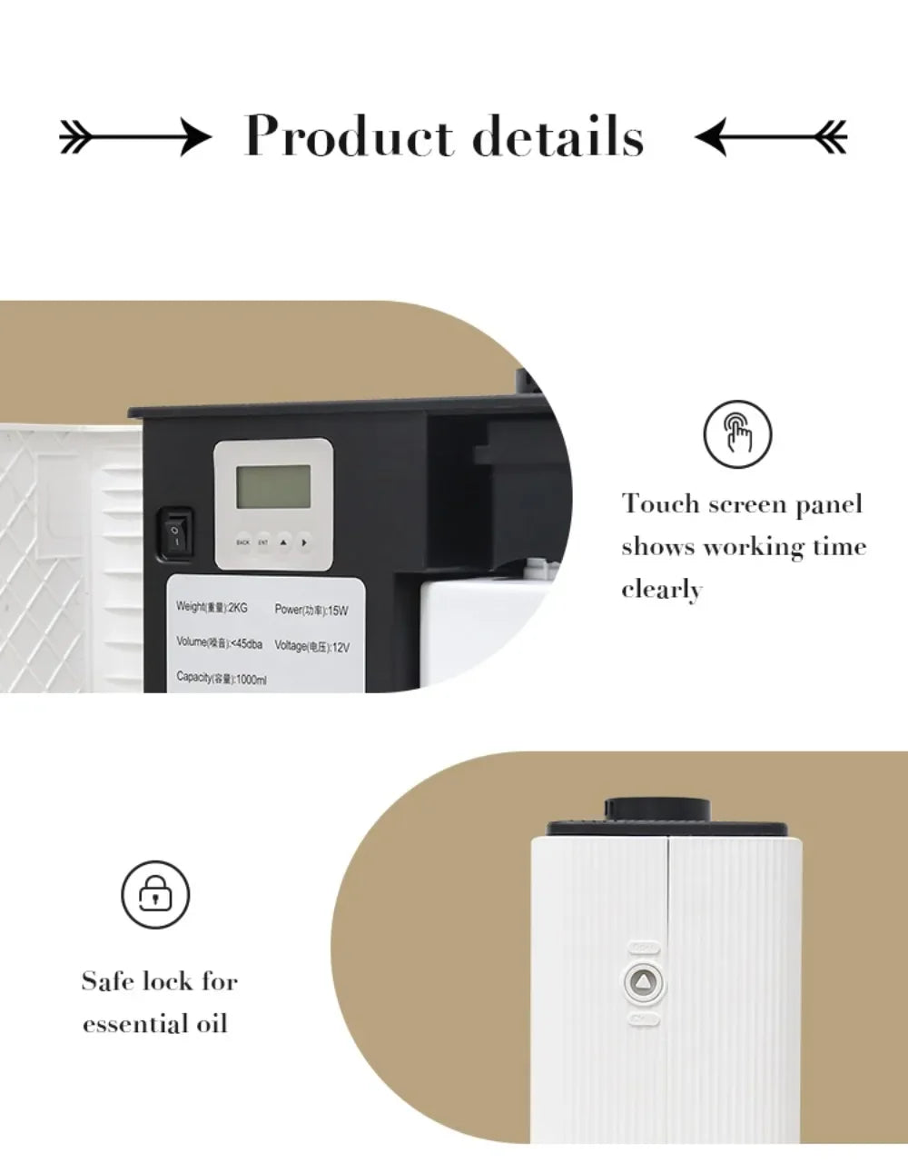 1000ML HVAC Fragrance Diffuser Smart Scent Air Machine For Home Hotel Spa Cover Up to 4000m³ Waterless Essential Oil Diffuser