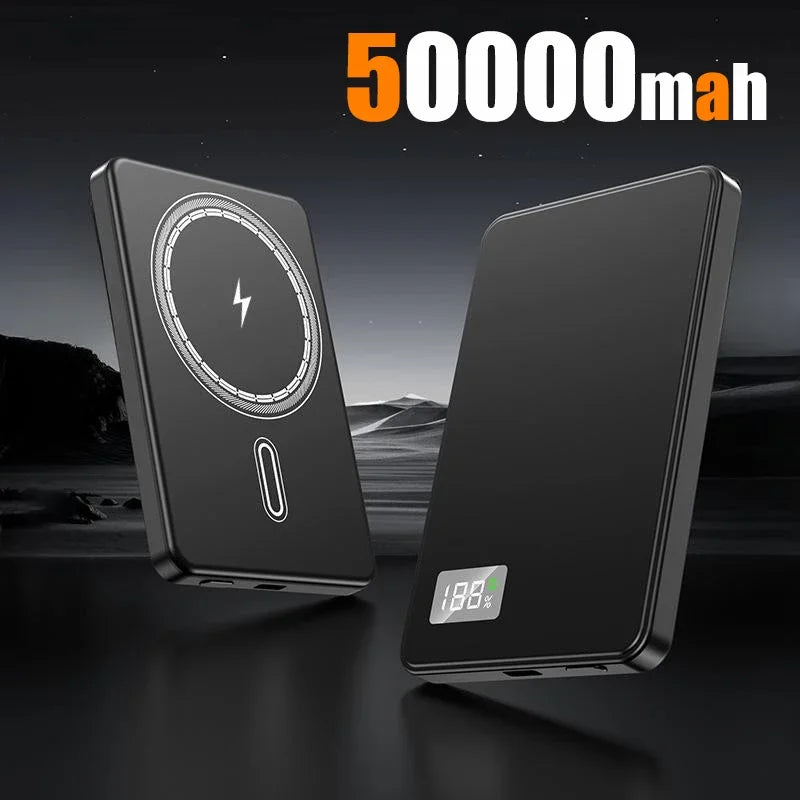 Tidesmit 50000mAh Magnetic Power Bank - 120W PD Fast Charging Portable Black-50000mAh Tidesmit