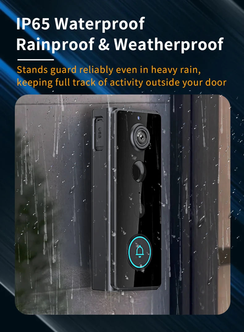 Waterproof 4000mAh Video Monitoring Doorbell 4.3 Inch IPS screen PIR motion sensor Two-way intercom 1080P Video Doorbell Camera