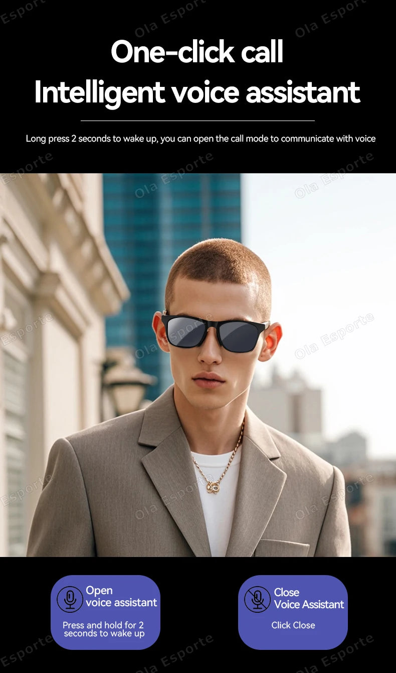 Smart Bluetooth Sunglasses with Spatial Audio and Wireless Connectivity Tidesmit