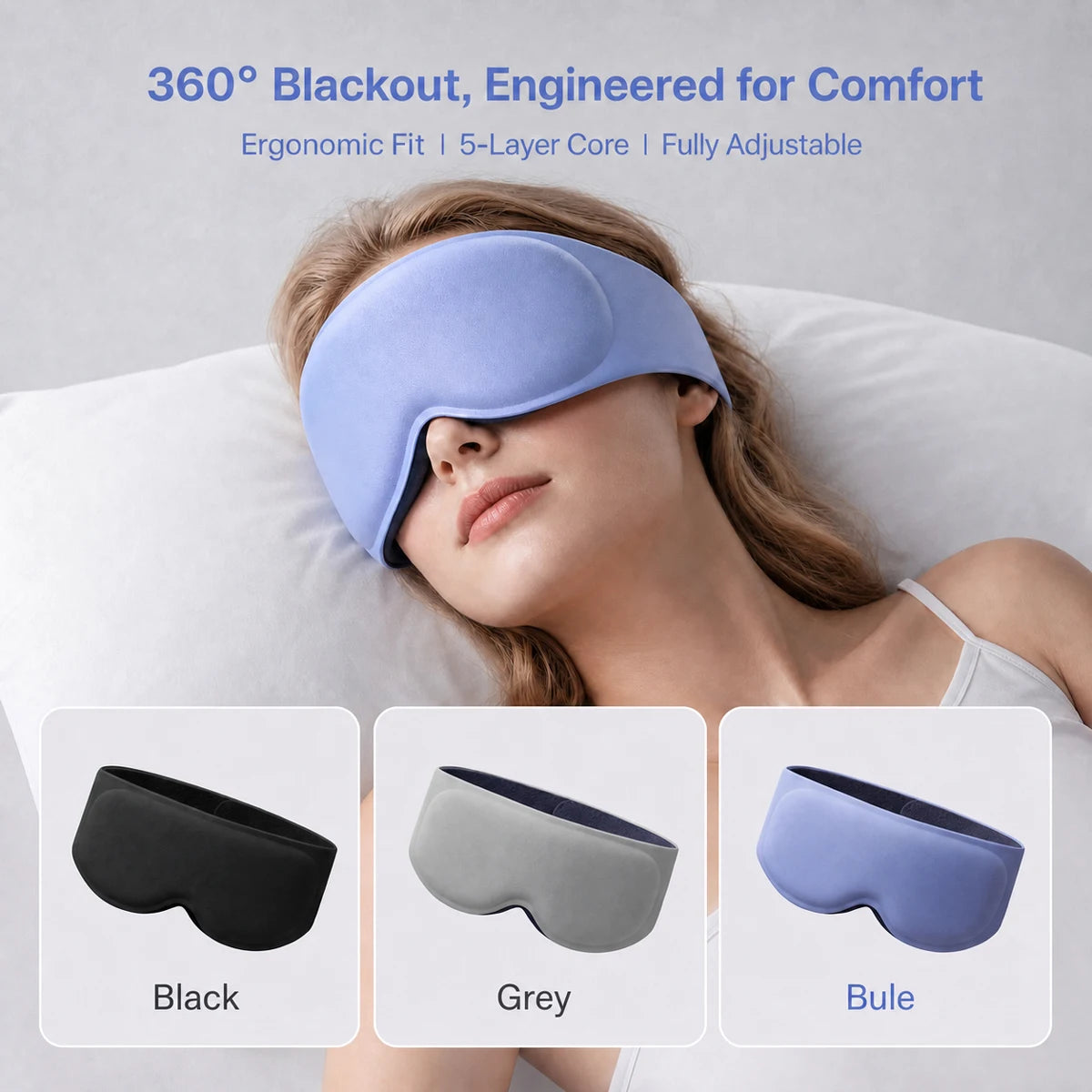 3D weighted eye mask,3D Breathable Soft Comfortable Eye Mask for Sleeping,Light Blocking,Microgravity alleviates eye fatigue