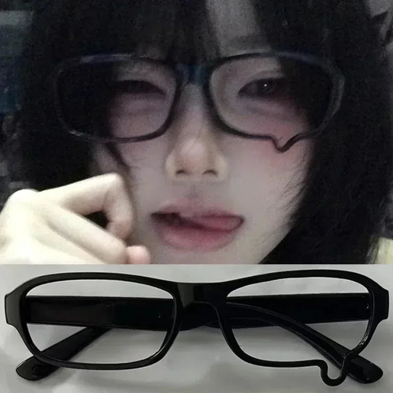 Y2K Anime Teardrop Glasses Cosplay Unisex Lensless Eyewear Fashion Jewelry Costume Props Accessories Gift Kawaii Aesthetic Decor