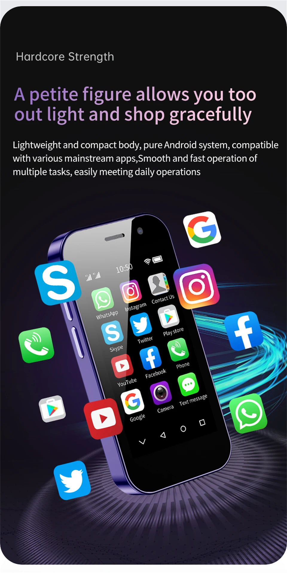 SOYES XS14 Pro 3.0in 4G Mini Smartphone Android 9.0 Dual Sim Face ID Dual Camera WIFI Bluetooth FM Hotspot GPS OTG Mobile Phone