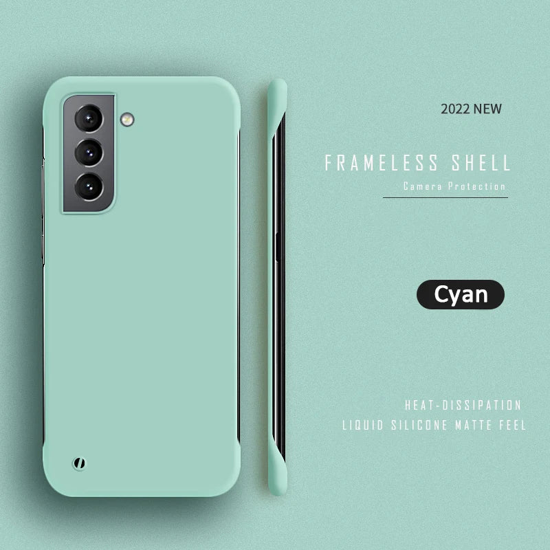Samsung Galaxy S23 Slim Hard Frameless Case - Matte Shock-Absorbing Cover Cyan Tidesmit