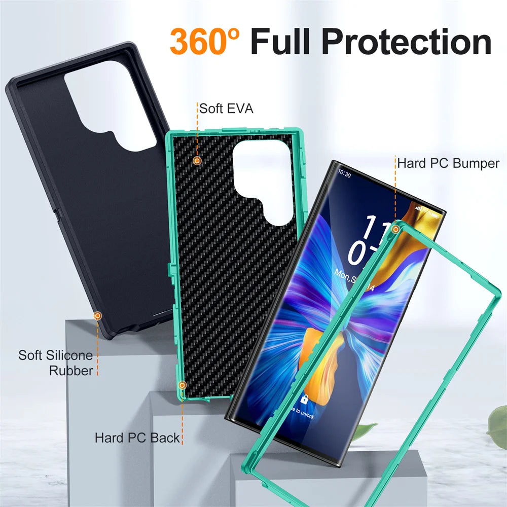Samsung Galaxy S24 Ultra Military Armor Case With Kickstand Tidesmit
