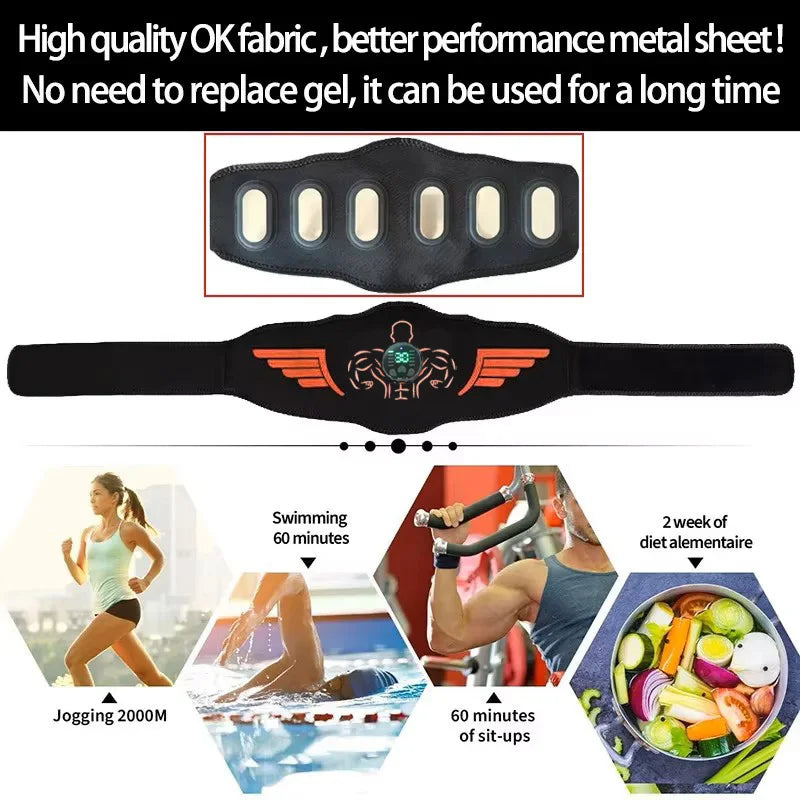 Abdominal Toning Belt EMS Muscle Stimulator for Effective Home Fitness Relaxation Treatment Tidesmit