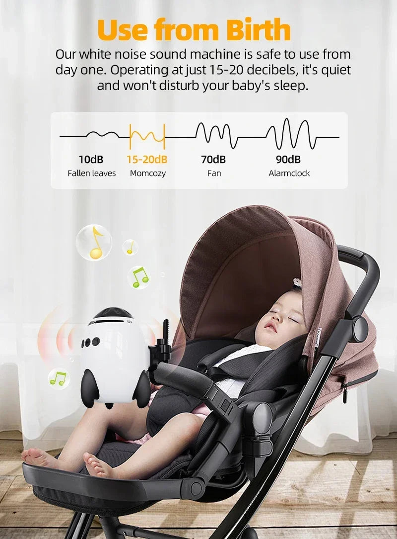 Portable Baby Sound Machine Baby Soothing Natural Sounds Bluetooth White Noise Lightweight Portable Baby Calming Device