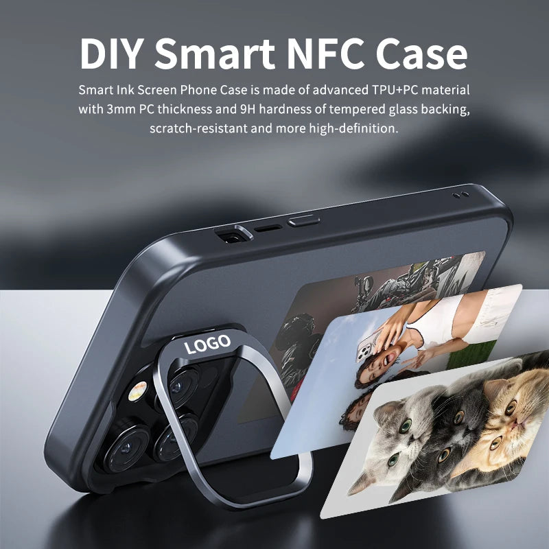 NFC E-Ink Phone Case for iPhone 16 Pro Max - Durable Shock-Absorbing Cover Tidesmit