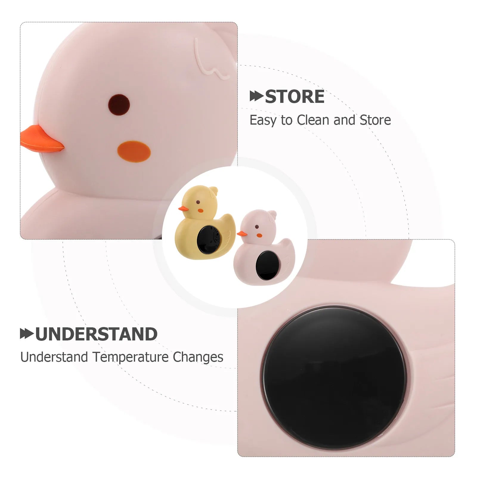 2Pcs Infant Bath Thermometer Cute Yellow Pink Fast Response Water Temperature Monitor for Babies Accurate Portable