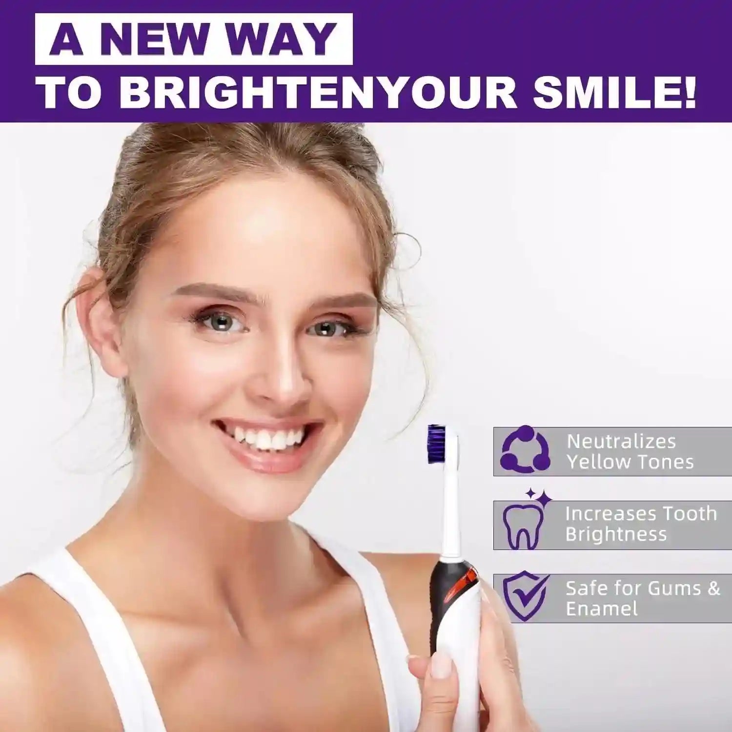 Tidesmit purple corrector whitening toothpaste for yellow stain removal and fresh breath