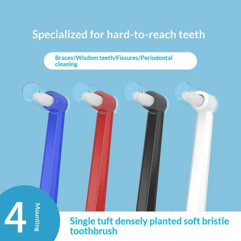 Soft Hair Small Head Single-Beam Toothbrush For Interdental Cleaning Adult Oral Care Deep Cleaning Tool For Teeth Implants