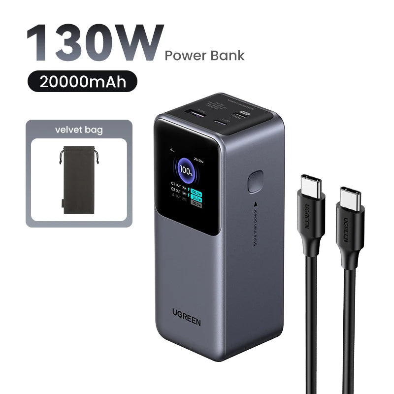 Tidesmit 130W/200W Portable Charger: 20000mAh PD Power Delivery Battery 130W Tidesmit