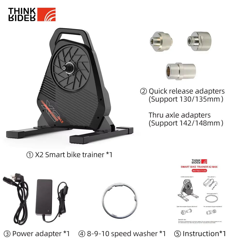 Smart Bike Trainer X2Max with Precision Power Meter for Road and MTB Tidesmit