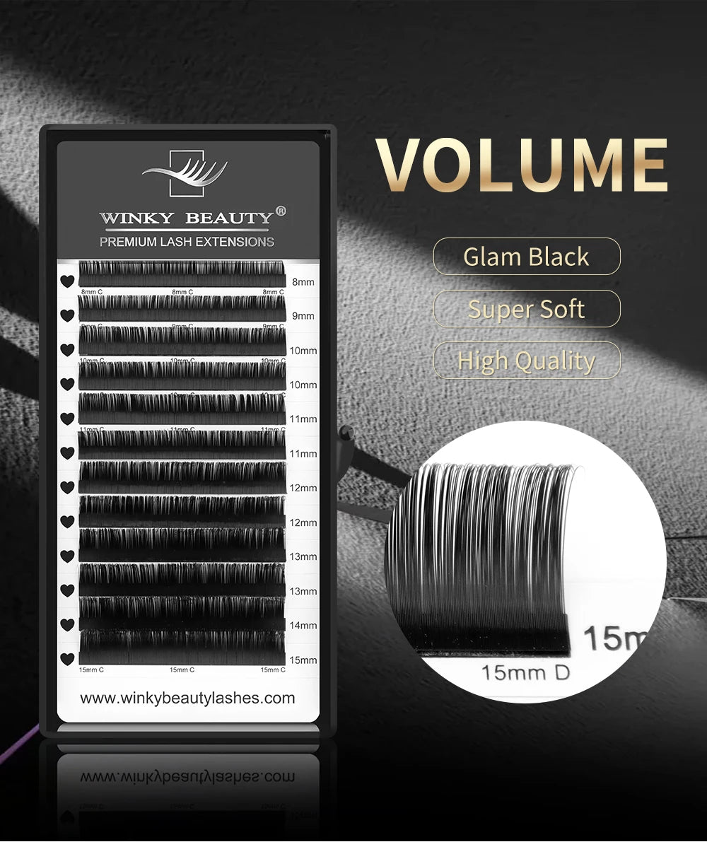 Silk Russian Volume False Eyelashes - 0.07mm Professional Wispy Lashes False Eyelashes Tidesmit