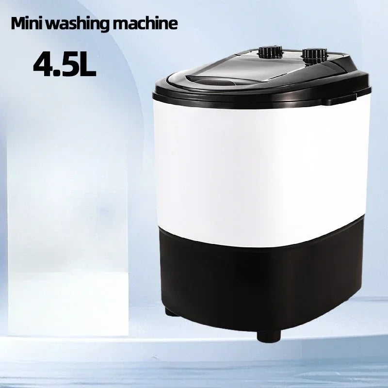 Tidesmit 4.5kg mini semi-automatic washing machine side view showing dehydration function and compact design
