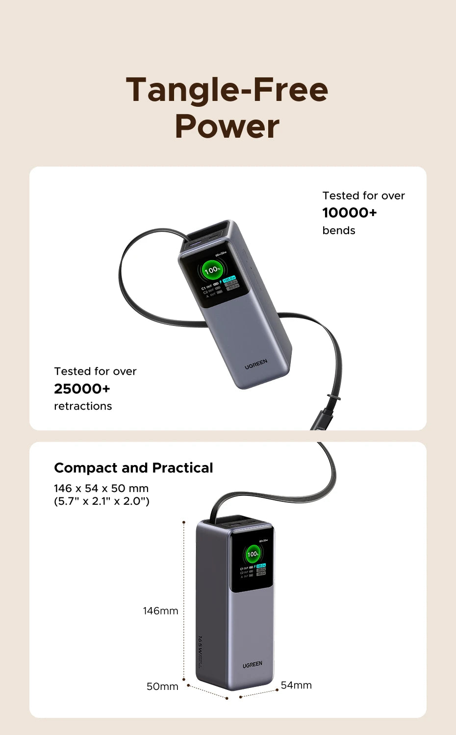 165W Portable Charger 20000mAh - Fast USB-C PD Power Delivery Tidesmit