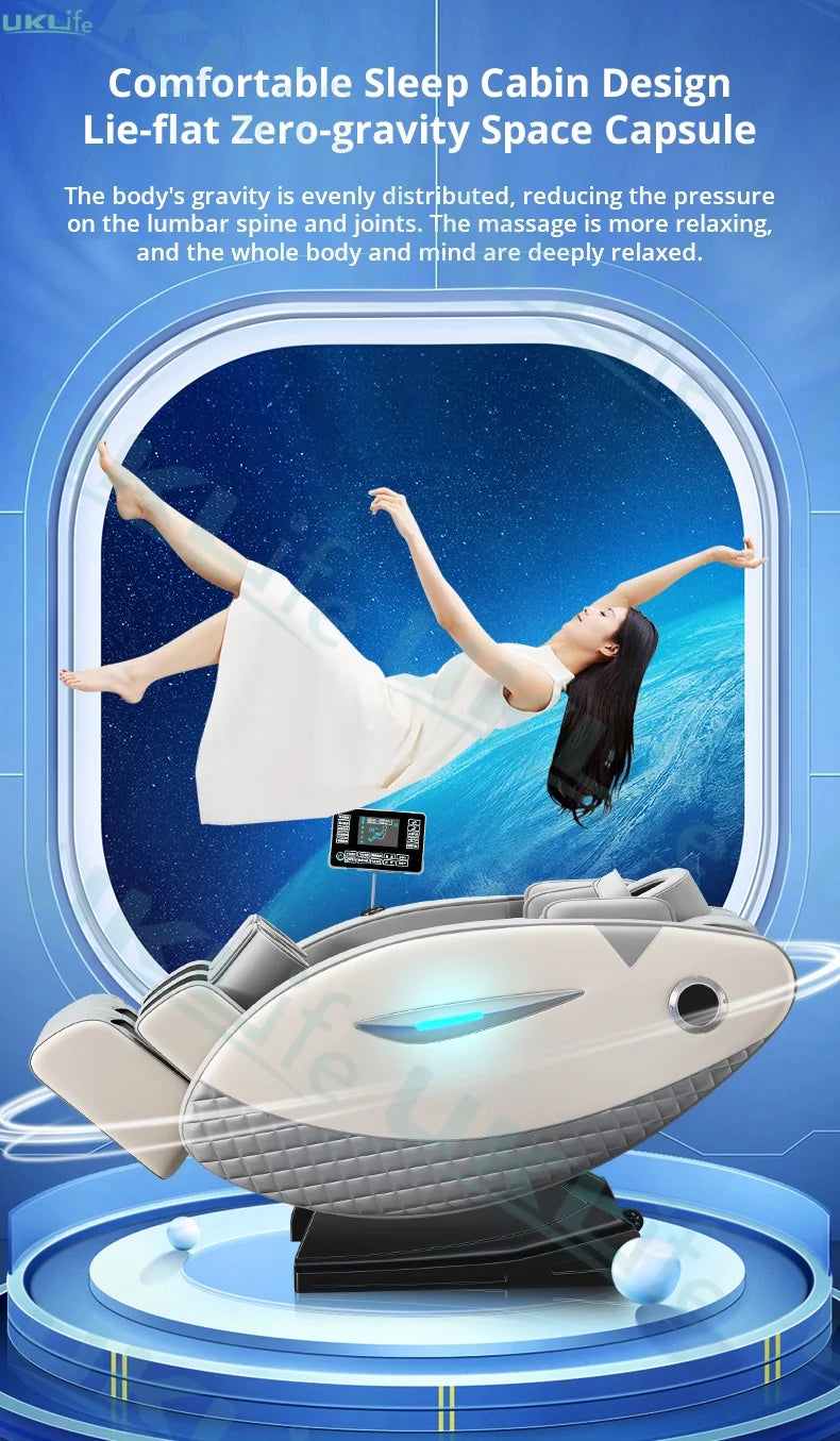 4D Full Body Massage Chair - Zero Gravity Electric Heat Recliner Body Shaping Massage Equipment Tidesmit