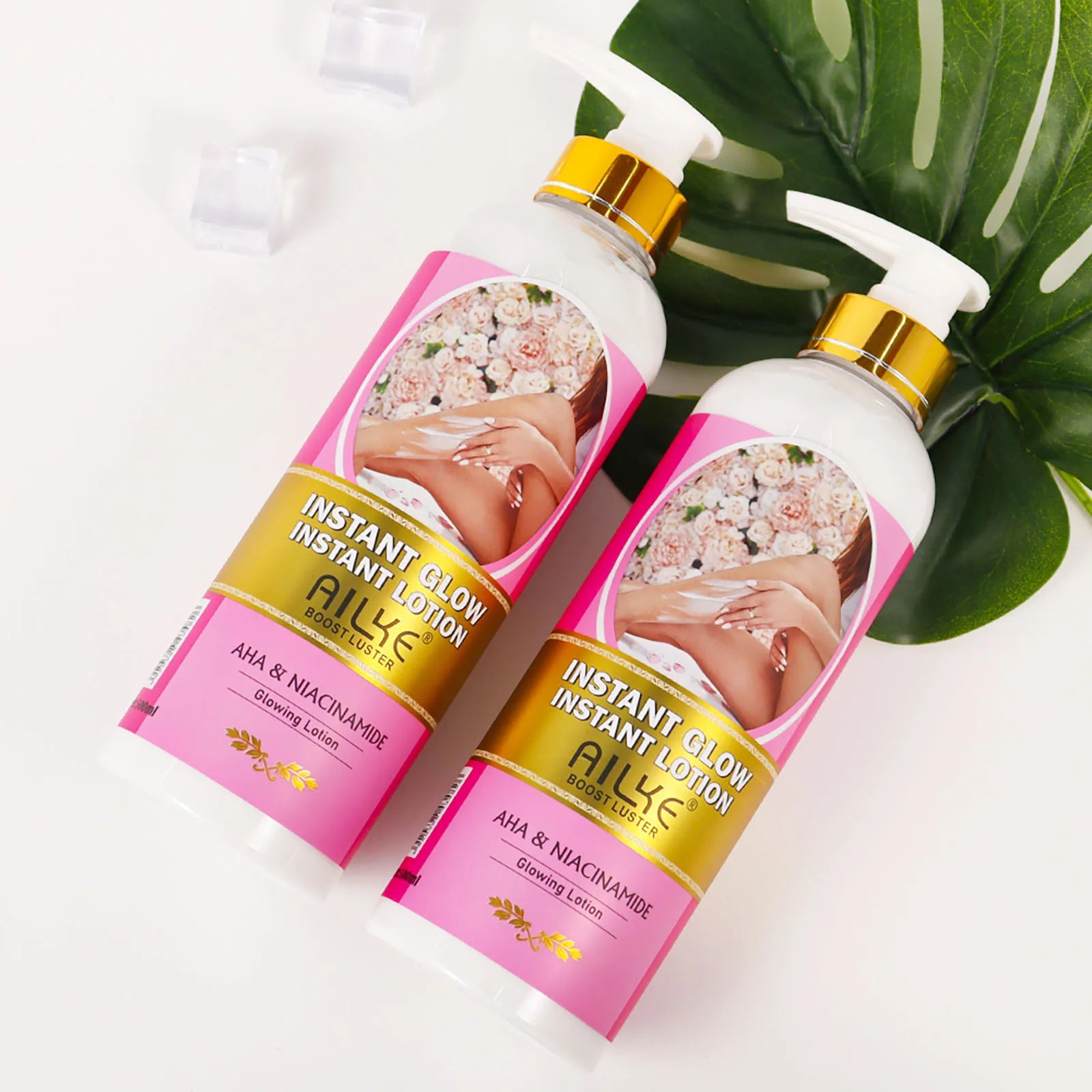 AILKE Vegan Brightening Body Lotion, with AHA, Niacinamide, Moisturizing, Hydration, for All Skin Type, Radiant Skin Body Cream