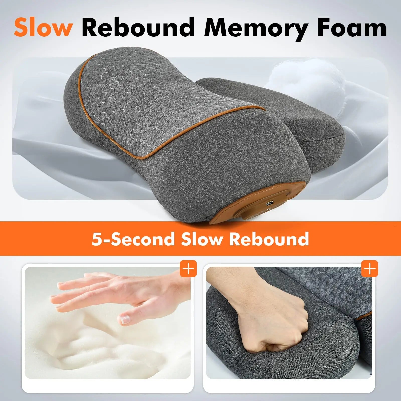 Neck Massager Pillow with Heating and Traction for Muscle Relief Back Massage Instrument Tidesmit