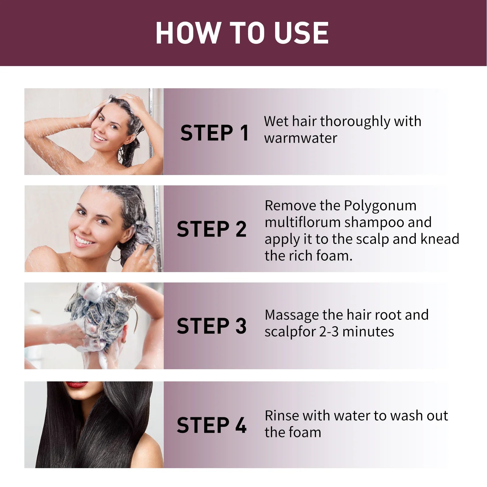 Polygonum Multiflorum Shampoo Soap Deep Clean Oil Control Nourish Scalp Soothe Hair Root Natural Care Refreshing Scent Hair Soap