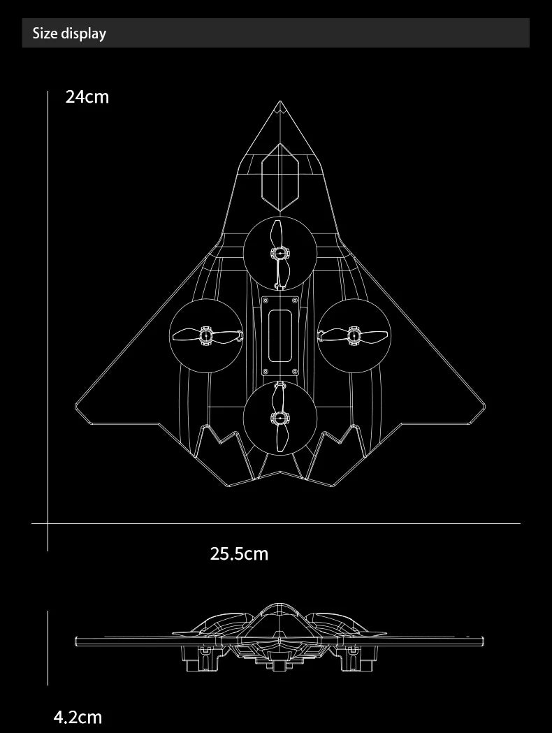 RC Foam Fighter Jet 6CH Stunt Drone - Durable EPP Foam - Tidesmit Tidesmit