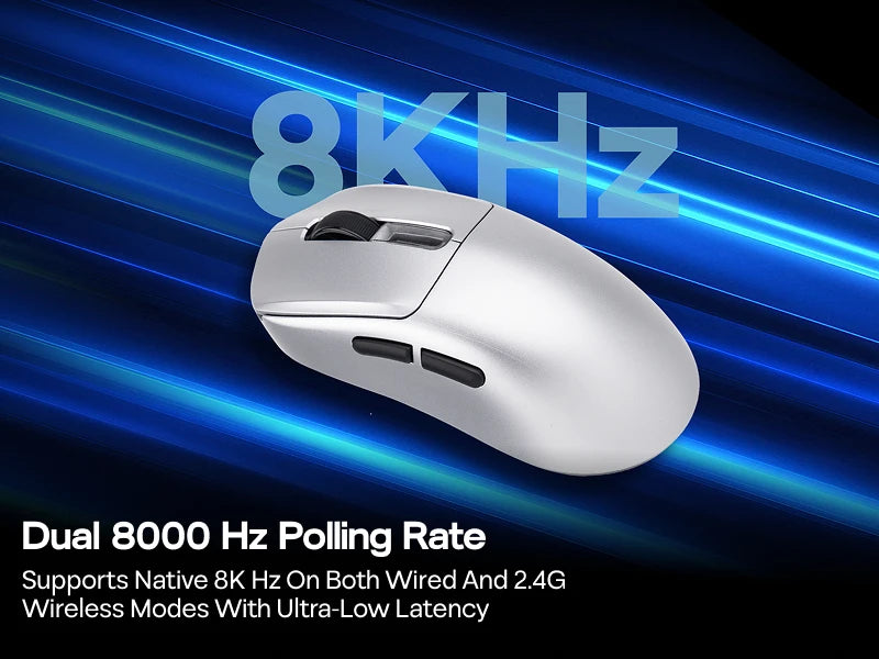 EPOMAKER NEX Pro Tri-mode Wireless Ergonomic Gaming Mouse PixArt PAW3950 Sensor with RGB Charging Dock & 8000Hz Polling/42K DPI