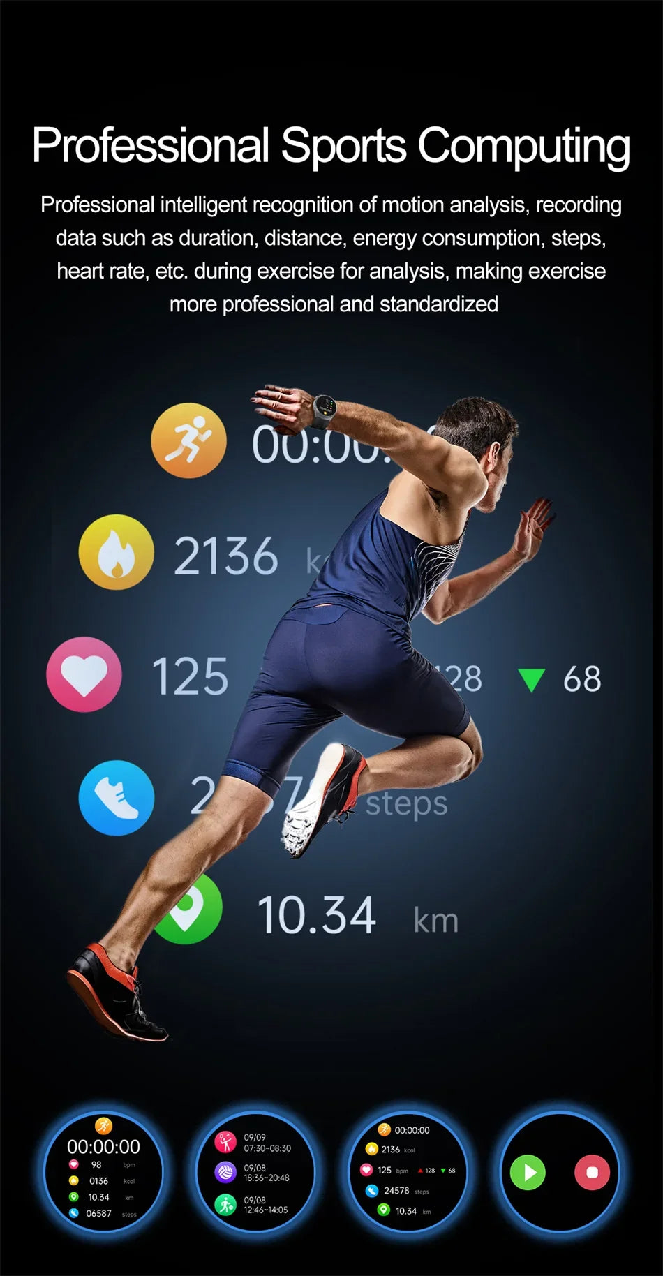 New AI Diagosis ECG Health Smart Watch Men Blood Pressure Lipid Uric Acid NFC Air Pump Airbag Health Smartwatches For men Women